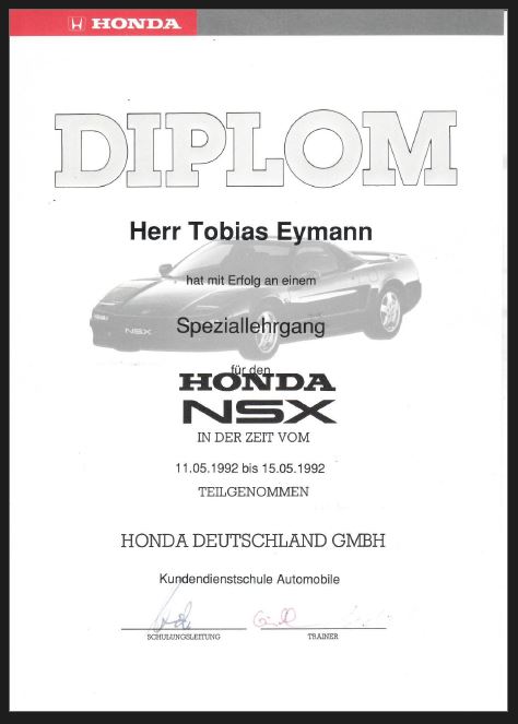 TTS Automobile Honda NSX Diplom